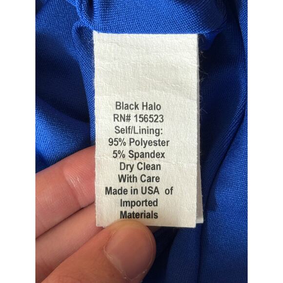 Black Halo Anabella flutter sleeve cocktail dress blue size 10 - Picture 7 of 8